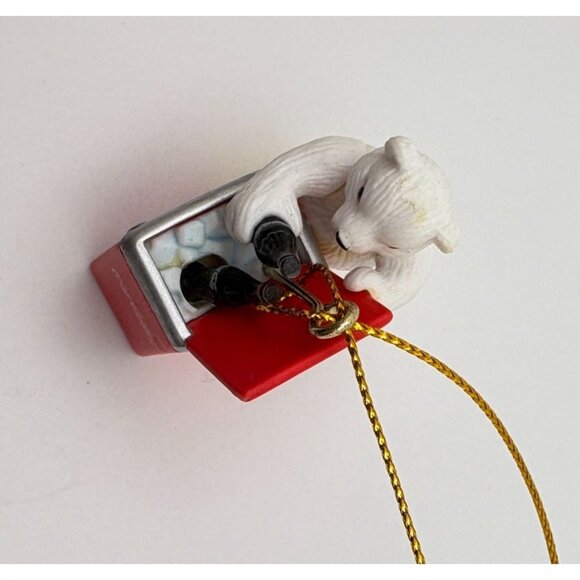 Vintage Coca-Cola Polar Bear Christmas Tree Ornament With Mini Cooler & Bottles - Picture 9 of 9